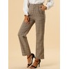 INSPIRE CHIC Women's Plaid Elastic Waist Casual Work Office Long Pants - 4 of 4