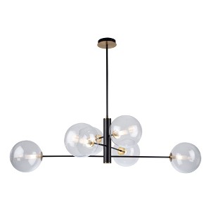 Artcraft Lighting Aurelia 6 - Light Chandelier in  Matte Black/Brass - 1 of 4
