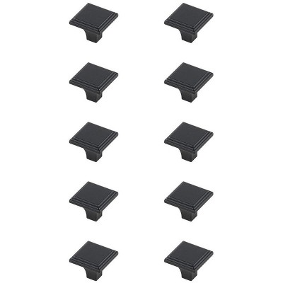 Elegant Lighting Wilow 1Inch Matte Black Square Knob Multipack (Set of 10)