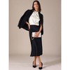 INSPIRE CHIC Women's Satin Sleeveless Elegant Pleated Mock Neck Ruffle Trim Work Blouses - 3 of 4