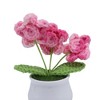 Unique Bargains Artificial Plants Hand-Knit Puff Flower Pot DIY Kit Yarn 1.97"x1.97"x5.51" 1 Pcs - 4 of 4
