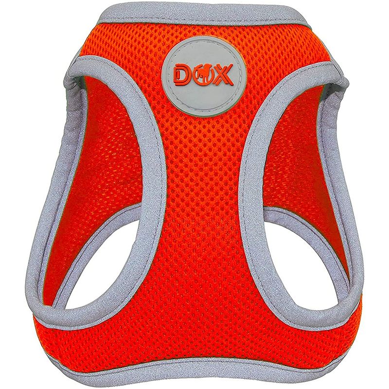 DDOXX Reflective Airmesh Step-in Dog Harness, Extra Small, Orange, 1 of 5