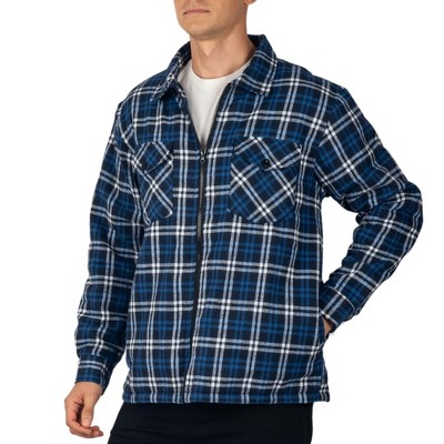 Alpine Swiss Mens Felix Fleece Lined Flannel Jacket Heavyweight Yet Soft Zip-Up Plaid Shirt Shacket Warm Winter Outerwear
