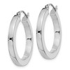 Black Bow Jewelry 3.25mm, Sterling Silver, Hollow Square Hoops - 25mm (1 Inch) - 2 of 4
