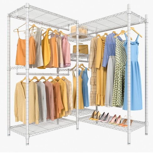 Vipek L6 Heavy Duty Clothes Rack L Shape Clothing Rack 5-tier Wire ...