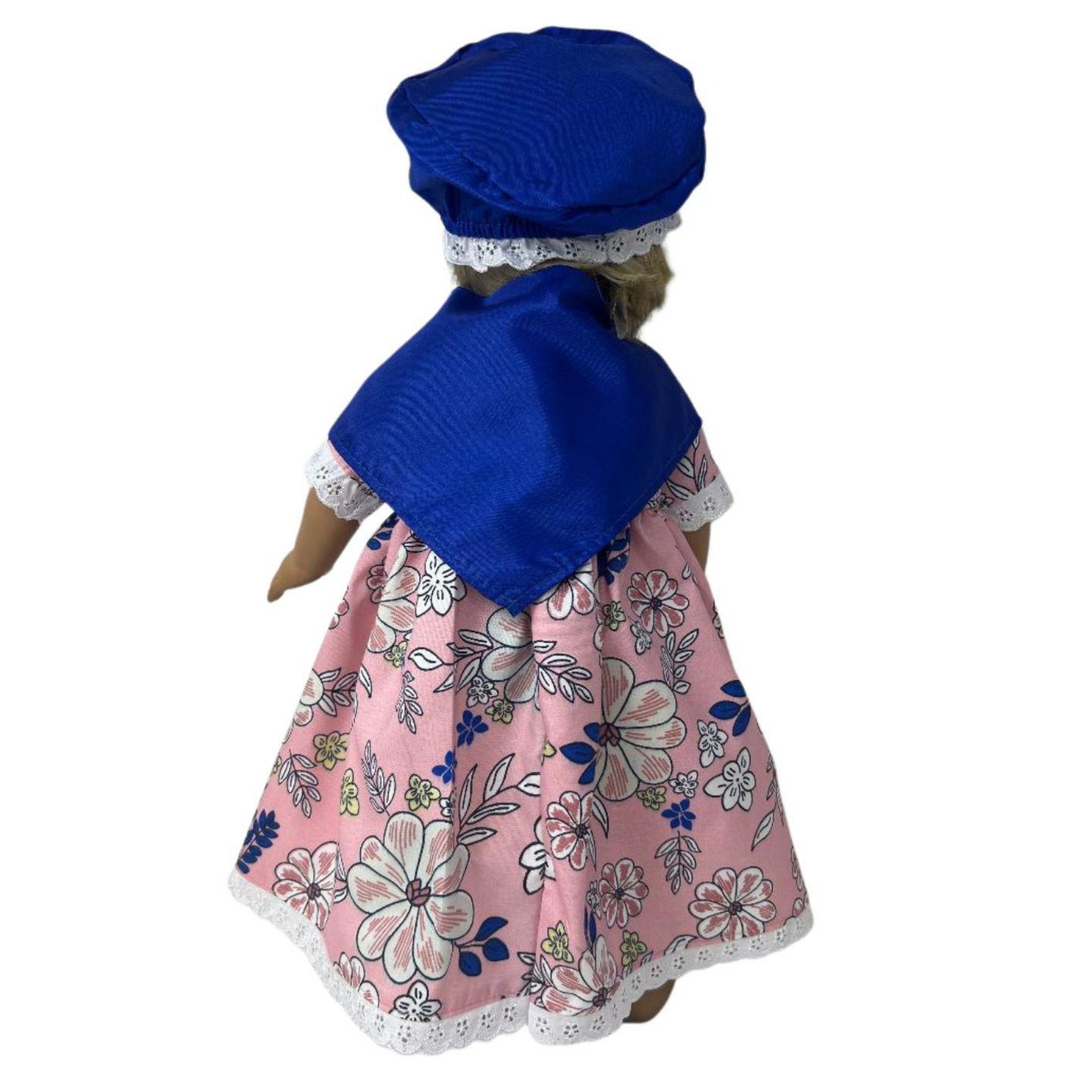 Детские аксессуары для кукол Doll Clothes Superstore Pink Floral Colonial Dress with Shawl and Bonnet for 18 Inch Girl Dolls, цвет: Розовый — фото 4