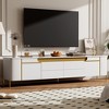 TIRAMISUBEST 74.8'' TV Stand for TVs up to 80 Inches, TV Cabinet Media Console with 4 Drawers and 2 Spacious Cabinets, 5 Metal Legs for Living room - 2 of 4