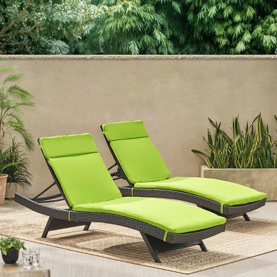 Christopher Knight Home Salem Outdoor Water Resistant Fabric Chaise Lounge Cushions (Set of 2)