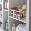 Square Metal Basket with Bamboo Handles White - Simplify - 2 of 2