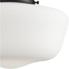 Regency Hill Modern Schoolhouse Farmhouse Ceiling Light Semi Flush Mount Fixture 12 1/4" Wide Black White Glass Shade for Bedroom Kitchen Living Room - 3 of 4