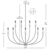 LNC Dolohovstrout 12-Light 47.2" Modern Candle Oversizded Chandelier,Black - 2 of 4