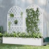 Lirago 6 ft. H x 3 ft. W Metal Planter Box privacy screen Garden Bed with Trellis and Wheels White - 3 of 4
