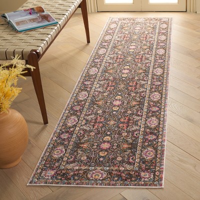 Beige and Blue Rectangular Stain-Resistant Synthetic Area Rug