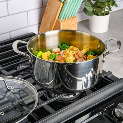 5-Quart Stainless Steel Non-Stick Dutch Oven with Glass Lid