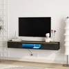 HDZNVF Floating TV Stand Wall Mounted, 69 inch Modern TV Stand for 55 60 65 Inch TV, Black - 3 of 4