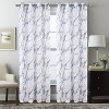 RT Designers Collection Marble Grommet Metallic Sheer Printed Doily Curtain Panel Pair 36" x 84" Grey - 2 of 4