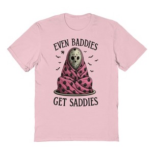 Rerun Island Men Even Baddies Get Saddies Halloween Short Sleeve Graphic Cotton T-Shirt - 1 of 4