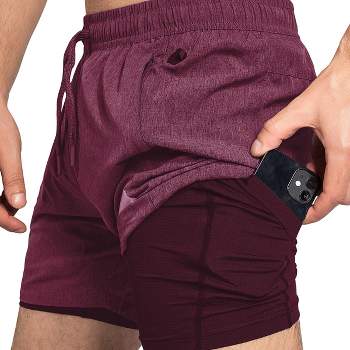 Zilpu Mens Quick Dry Athletic Performance Shorts with Zipper Pocket (5 inch)