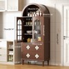 Docred Arched cabinet Bookshelf Bookcase Storage with Tempered Glass Doors Versatile Kitchen Cabinets,71'' Tall Food Pantry for Living Dining Room - 2 of 4
