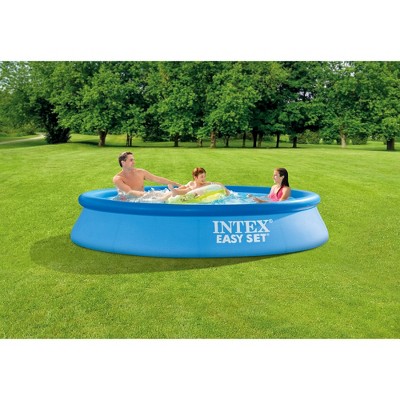 10ft Round Blue Vinyl Above Ground Pool Set with Pump