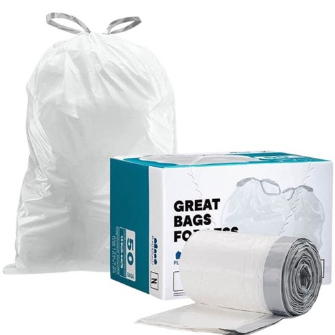 5.3 Gallon Drawstring Trash Can Liner, White (60-count, 3-packs Of 20 Liners)  -happimess : Target