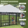 Outdoor Large Dog Kennel Metal Coop Fence with Waterproof Roof & 2 rotating feeders, Heavy-Duty Pet Enclosure for Dogs, Chickens &  Rabbits - 3 of 4