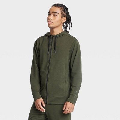 olive green zip up hoodie