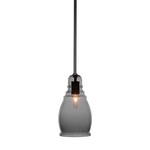 Toltec Lighting Palisade 1 - Light Pendant in  Matte Black with 6" Smoke Shade - 1 of 1