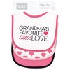 Hudson Baby Infant Girl Fiber Filled Drooler Bibs 3pk, Grandmas Favorite Heart, One Size - 2 of 4