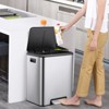 8 Gallon Dual Compartment Trash Can with Inner Buckets, Stainless Steel Garbage Can, Soft Close Lid - 2 of 4