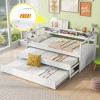 Twin XL Wood Daybed with 2 Trundles and 3 Storage Cubbies - 4 of 4