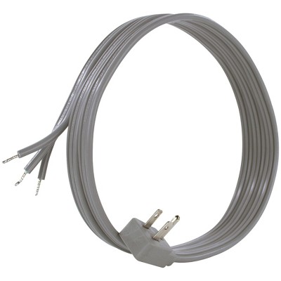Certified 15-Amp Gray Appliance Power Cord with Right-Angle Plug, 5 Feet