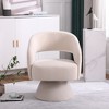 Swivel Accent Chair, Armchair, Round Fabric Barrel Chair, With Armrests, Lazy Sofa, Comfy Chair, Accent Barrel Chair - 2 of 4