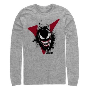 Men's Marvel Venom Film Splatter Portrait Long Sleeve Shirt - 1 of 3