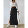 Women's High - Waisted Side Slit Slim - Fit Knitted Midi Skirt, Casual Pencil Skirt with Knit Fabric - 2 of 4