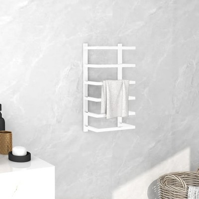 vidaXL Towel Rack White 9.4 in.x4.7 in.x18.9 in. Steel