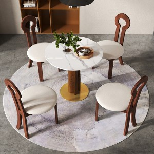 33.46" Top Dining Table With Sturdy Metal Base, Modern Style for Dining Room, Living Room, Coffee Room - 1 of 4