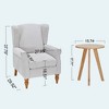 TiramisuBest Vintage Coffee Table & High-Back Armchair Set,Reading Chair with Solid Wood Coffee Table for Living & Bedroom,Antique Dark Grey - 4 of 4