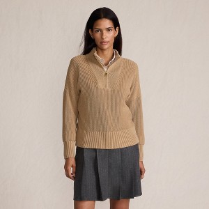 Lands' End Women's Drifter Shaker Wedge Quarter Zip Sweater - 1 of 4