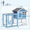 Rabbit Hutch for Indoor and Outdoor Use,Wooden Bunny Cage with Run and Pull Out Tray,Weather Resistant Rabbit House-LAOTIES - 3 of 4