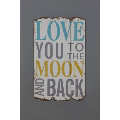 Distressed Wood 'Love You to the Moon' Wall Sign