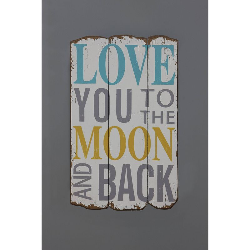 Love You To The Moon Wall D&#233;cor (12&#34;x19&#34;) - Storied Home, 3 of 6