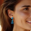 Ross-Simons Mohave Turquoise Drop Earrings in 18kt Gold Over Sterling - 2 of 4