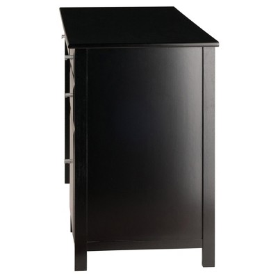 Winsome Transitional Black Wood Home Office Desk with Filing Cabinet