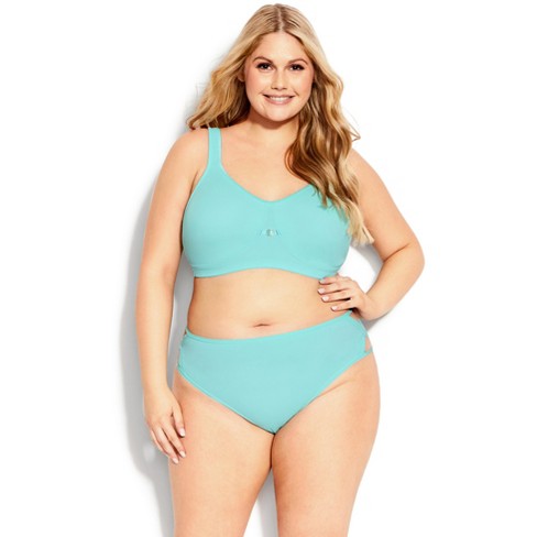 AVENUE BODY | Women's Plus Size Fashion Microfiber Hi Cut Brief - aqua -  22W/24W