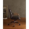 Okak Top Grain Leather Desk Chair, Executive Office Chair with Wooden Armrests and Metal Frame, Stylish Comfy Chair for Home, Office, Dark Brown - 4 of 4