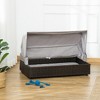 PawHut Rattan Dog Bed, Elevated Pet Sofa, Wicker Cat House, Indoor/Outdoor Use, for Garden Patio with Foldable Canopy, for S M Pets, Coffee - 2 of 4
