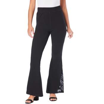 Ellos Women's Plus Size Knit Capri Leggings - 30/32, Black : Target
