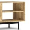 65" Solid Mango Wood, Iron Metal, and Woven Raffia TV Media Stand with Handcrafted Finish, Natural Stain, and Powder-Coated Iron Base - 4 of 4
