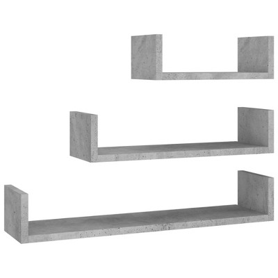 vidaXL Wall Display Shelf 3 pcs White and Sonoma Oak Engineered Wood